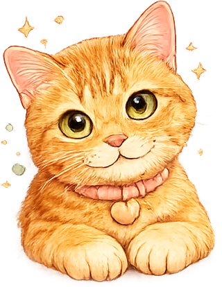 Polished orange tabby cat illustration matching the Purrfectly Made brand.